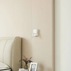 Lindby LED-ladattava seinävalaisin Agit, valkoinen, metallia, kosketus himmennin