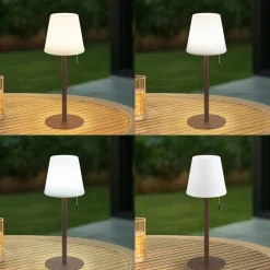 Lindby LED-ladattava valaisin Azalea musta alumiini CCT korkeussäädettävä