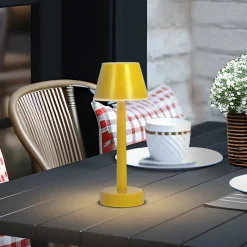 Lindby LED-ladattava valaisin Gaja, keltainen, USB, IP44, RGBW,