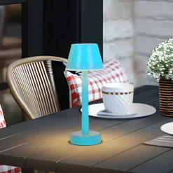Lindby LED-ladattava valaisin Gaja, sininen, USB, IP44, RGBW,
