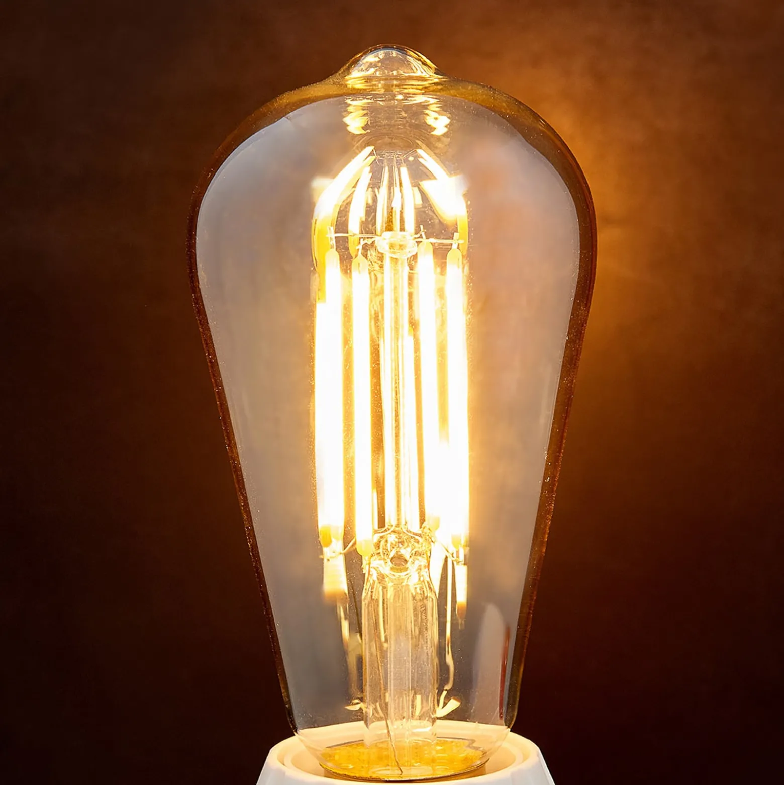 Lindby LED-lamppu, Rustika, E27, 6W, keltainen, 1800 K