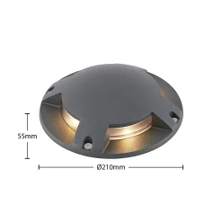 Lindby LED-lattiapistevalaisin Cormac, 4-valo, Ø 21 cm, IP67