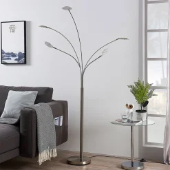 Lindby LED-lattiavalaisin Anea, 179 cm, 5-valo, nikkelin värinen