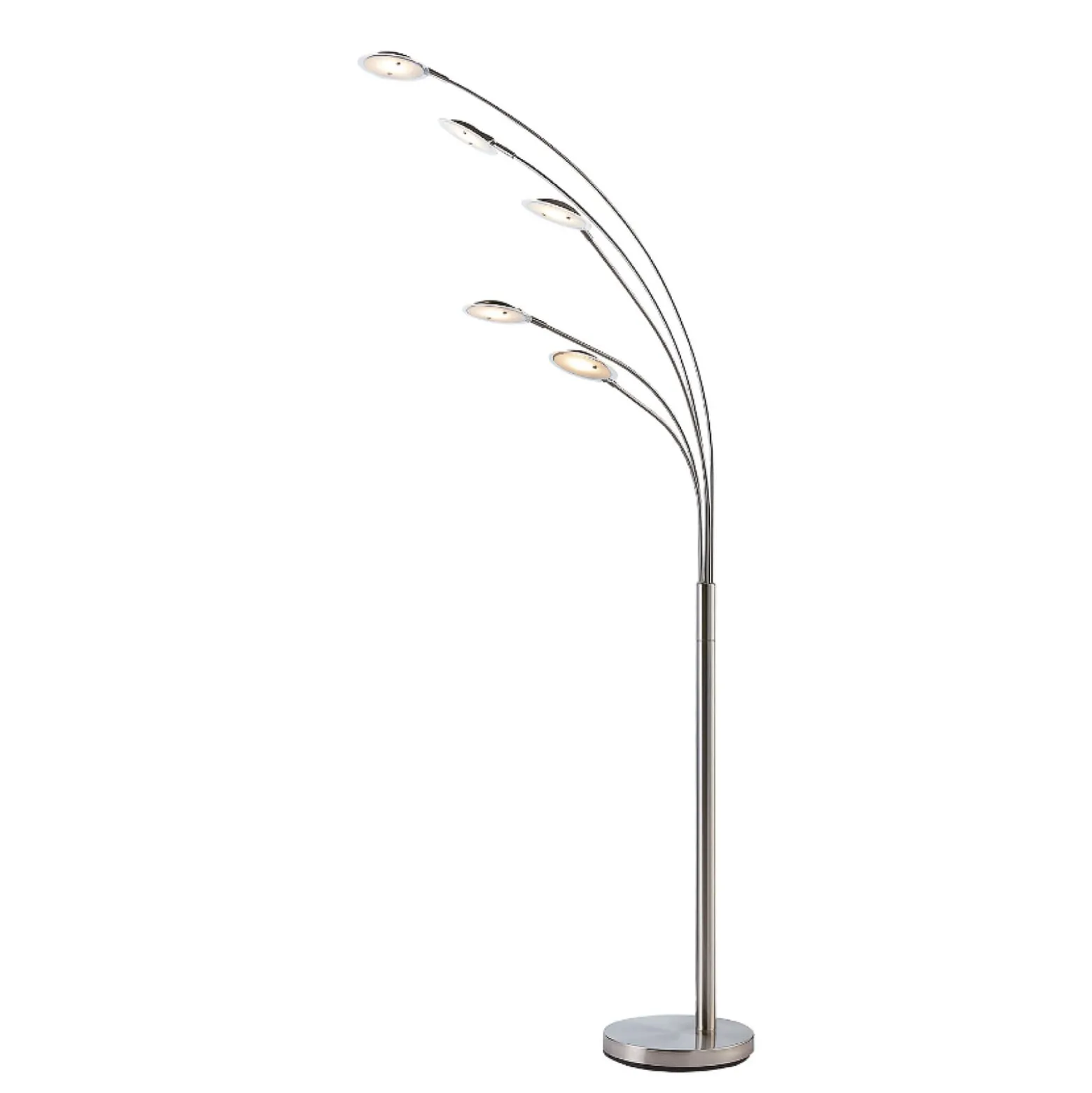 Lindby LED-lattiavalaisin Anea, 179 cm, 5-valo, nikkelin värinen