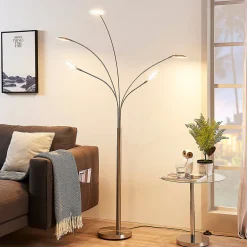 Lindby LED-lattiavalaisin Anea, 179 cm, 5-valo, nikkelin värinen
