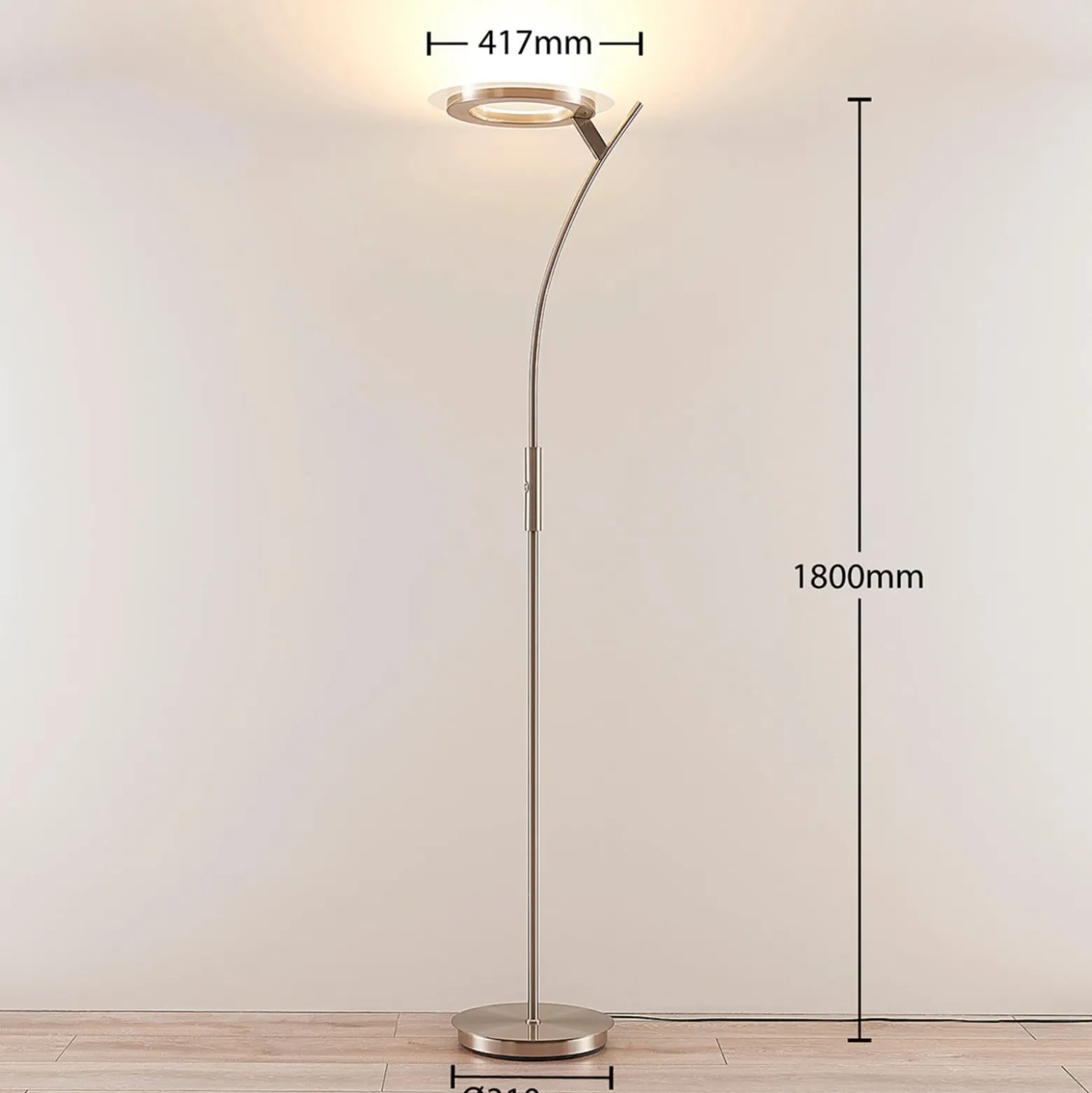 Lindby LED-lattiavalaisin Darion, harmaa, metallia, himmennettävä, 180cm
