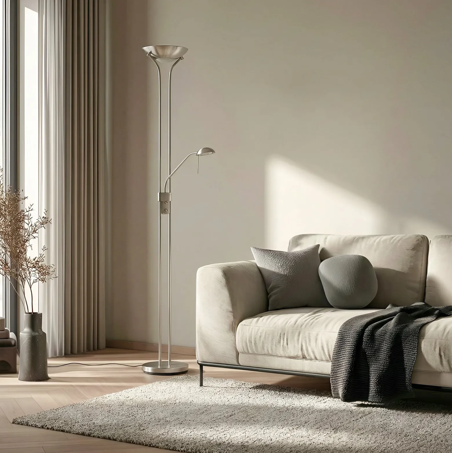 Lindby LED-lattiavalaisin Josefin, nikkeli, lukuvalo, himmennettävä