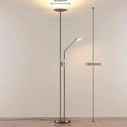 Lindby LED-lattiavalo Jonne, pyöreä, lukuvarsi, himmennettävä, 180 cm