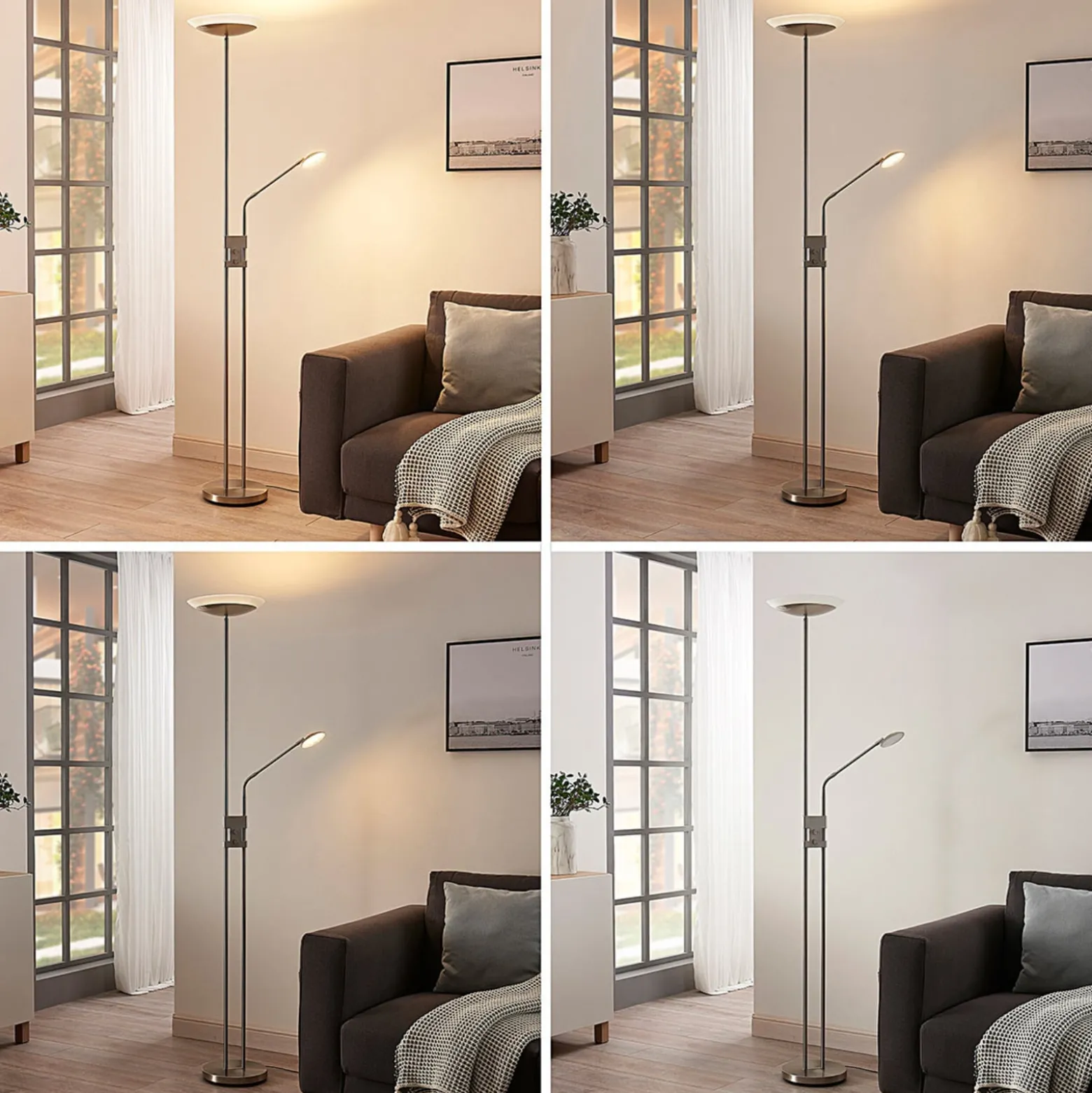 Lindby LED-lattiavalo Jonne, pyöreä, lukuvarsi, himmennettävä, 180 cm