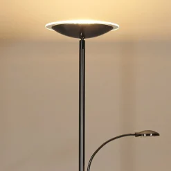 Lindby LED-lattiavalo Malea, nikkeli, lukulamppu, himmennettävä