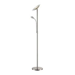 Lindby LED-lattiavalo Malea, nikkeli, lukulamppu, himmennettävä