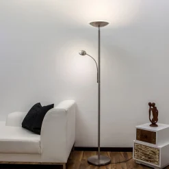Lindby LED-lattiavalo Malea, nikkeli, lukulamppu, himmennettävä