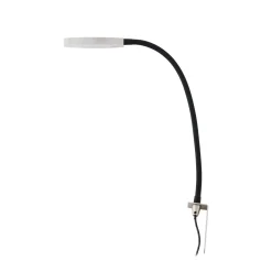 Lindby LED-lukulamppu Flexola, nikkeli, pyöreä, metalli, pistoke, pistoke