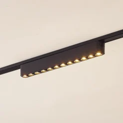 Lindby LED-nauha 48V Lumaro,musta,12 pistettä,2,4cm,himmennettävä