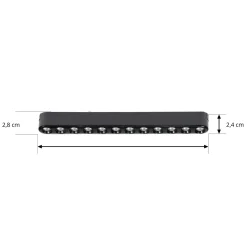 Lindby LED-nauha 48V Lumaro,musta,12 pistettä,2,4cm,himmennettävä