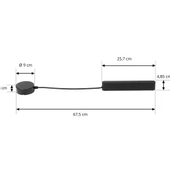 Lindby LED-ohjain Lumaro, musta, pituus 67,5 cm, 100W