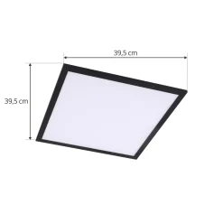 Lindby LED-paneeli Enhife, musta, 40 x 40 cm, metalli, 4000K
