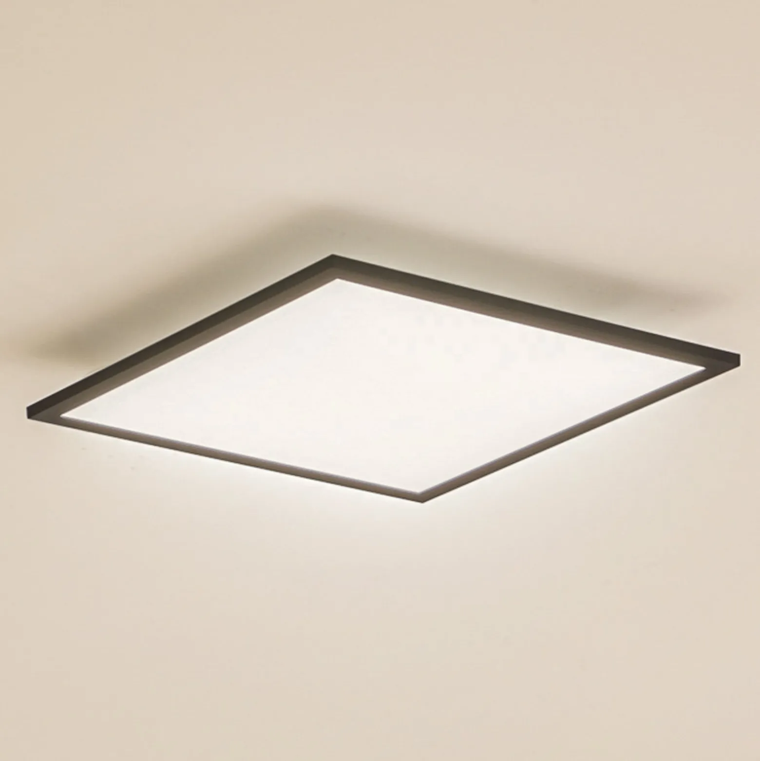 Lindby LED-paneeli Enhife, musta, 40 x 40 cm, metalli, 4000K
