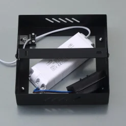 Lindby LED-paneeli Enhife, musta, 40 x 40 cm, metalli, 4000K