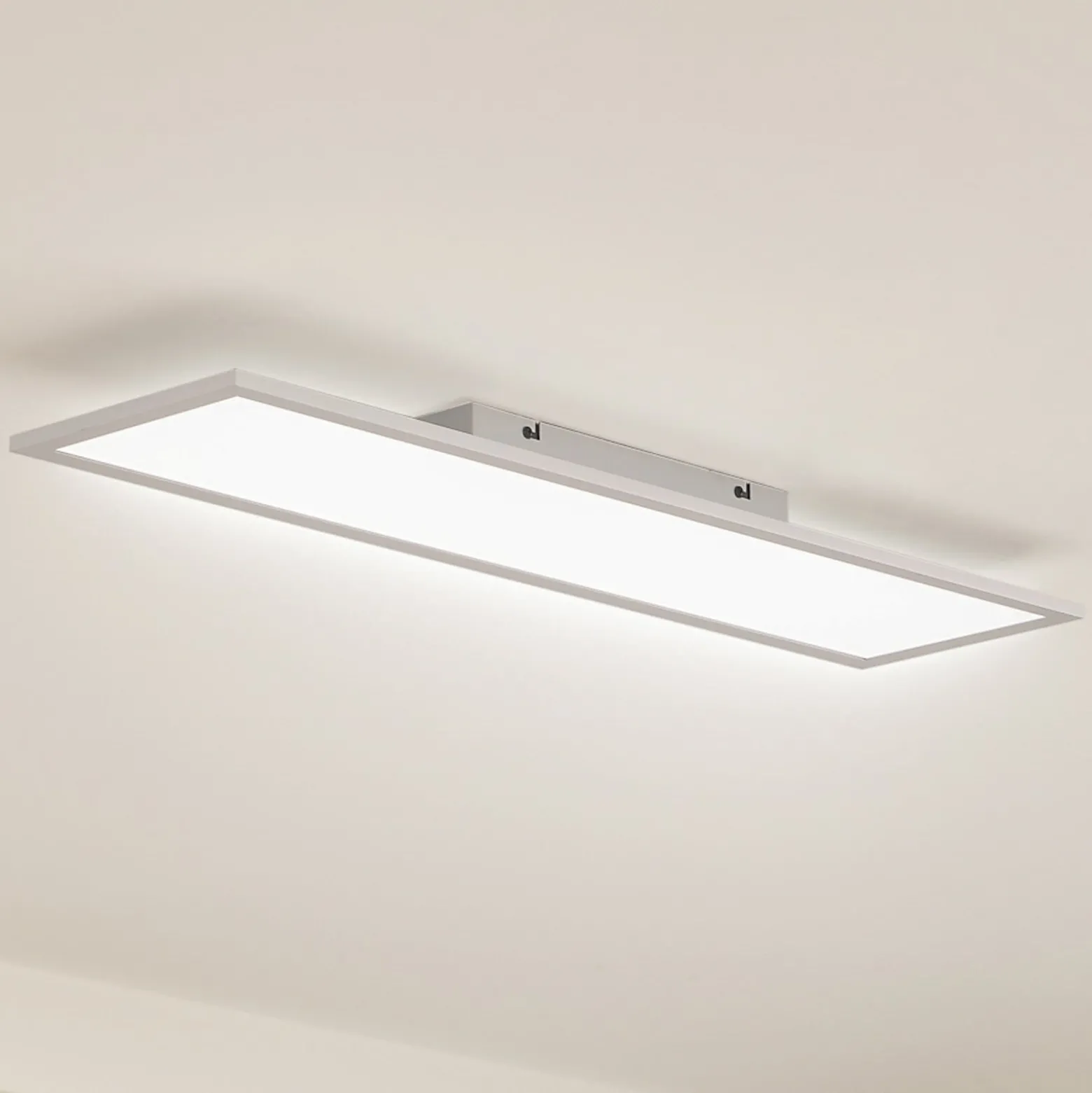 Lindby LED-paneeli Enhife, valkoinen, 80 x 20 cm, metallia, 4000 K