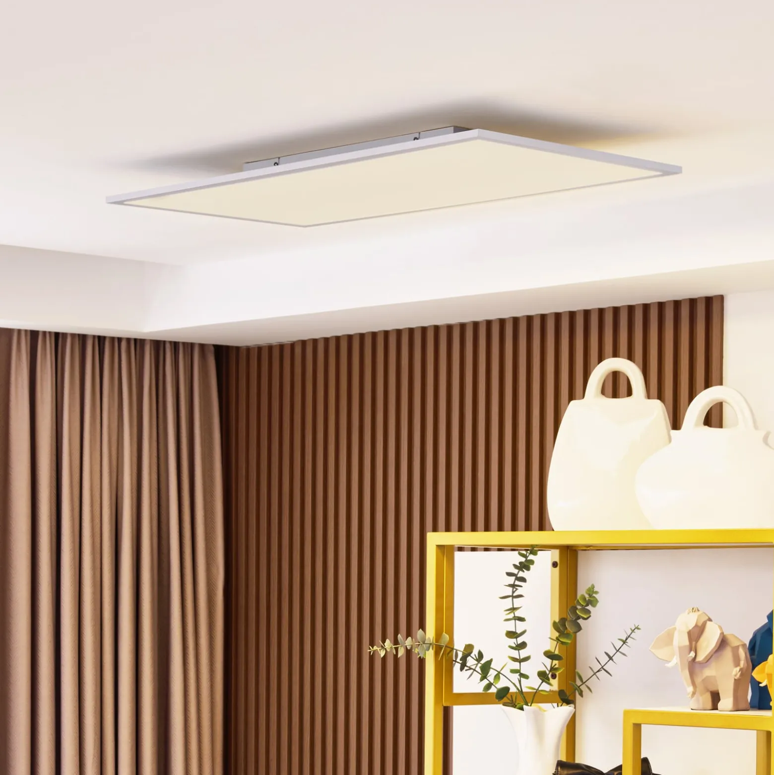 Lindby LED-paneeli Lamin, valkoinen, 80 cm, CCT, himmennettävä, kauko-ohjain