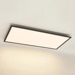 Lindby LED-paneeli Nelios, 120 x 60 cm, CCT, musta, metallia