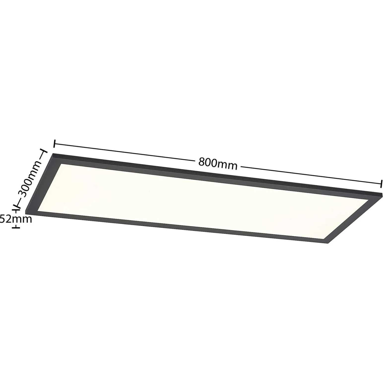 Lindby LED-paneeli Nelios, 80 x 30 cm, 4 000K, musta, metallia