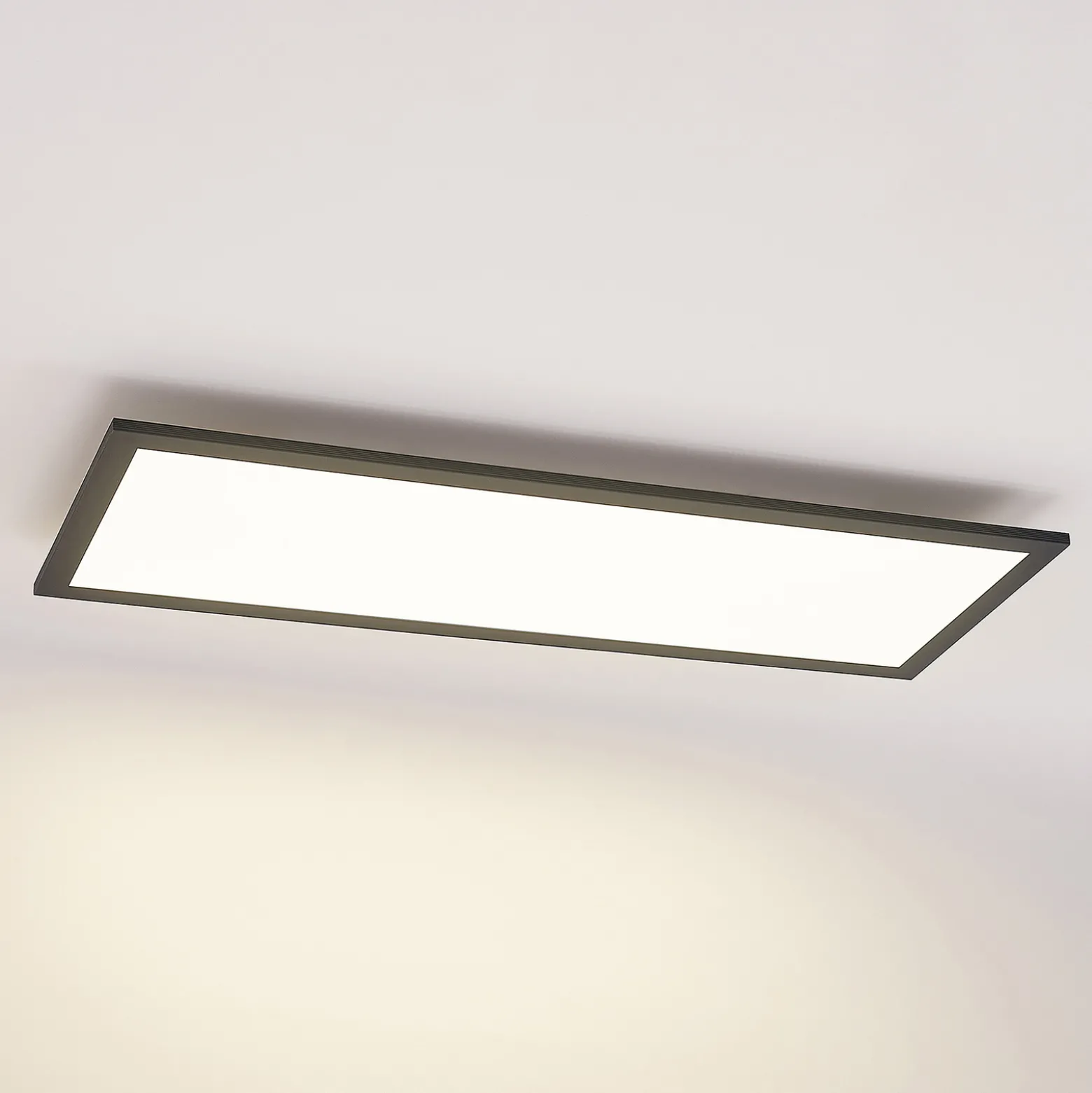 Lindby LED-paneeli Nelios, 80 x 30 cm, 4 000K, musta, metallia