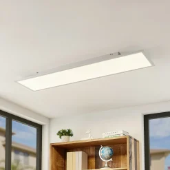 Lindby LED-paneeli Quais, 30 x 120 cm, valkoinen, alumiini, 4 000K