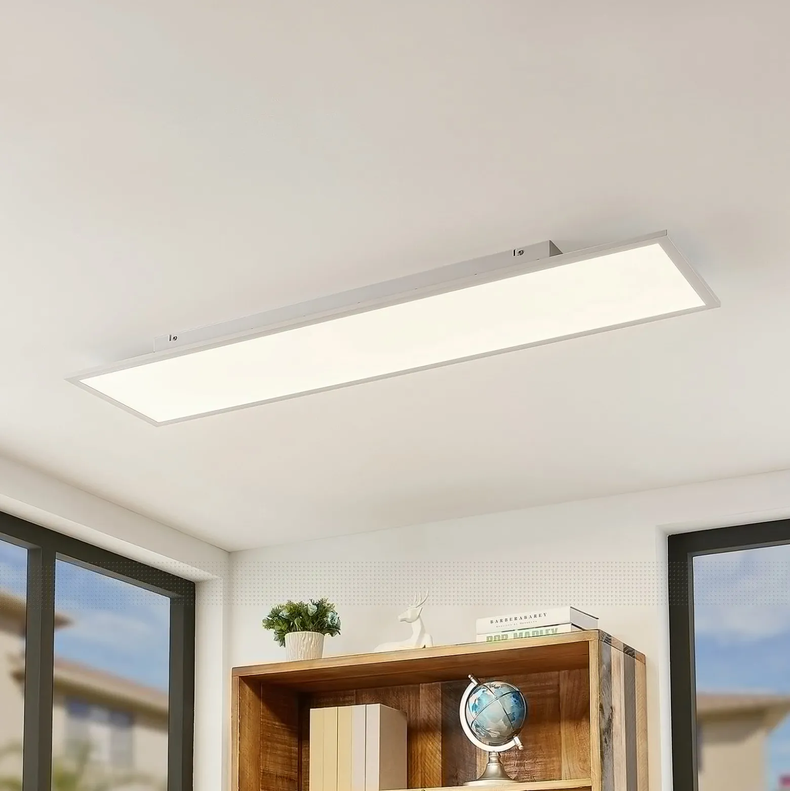 Lindby LED-paneeli Quais, 30 x 120 cm, valkoinen, alumiini, 4 000K