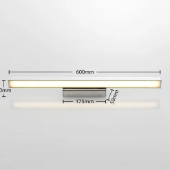 Lindby LED-peilivalaisin Alenia, 60 cm, kromi, alumiini, IP44