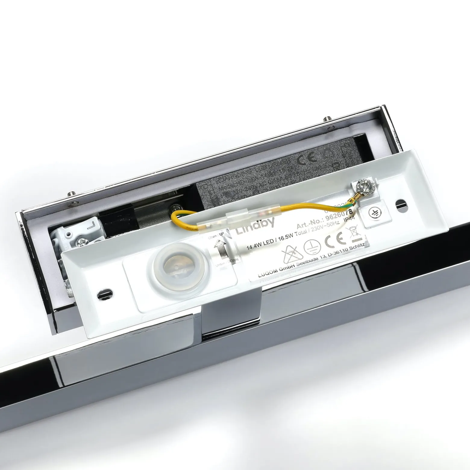 Lindby LED-peilivalaisin Jukka, 90 cm, kromi, metalli, IP44