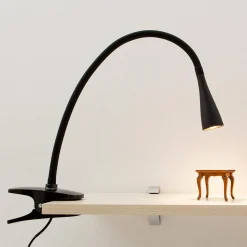 Lindby LED-puristinvalaisin Baris, korkeus 44 cm, musta, 3000K