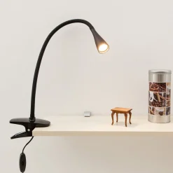 Lindby LED-puristinvalaisin Baris, korkeus 44 cm, musta, 3000K