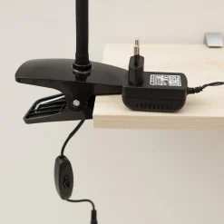 Lindby LED-puristinvalaisin Baris, korkeus 44 cm, musta, 3000K