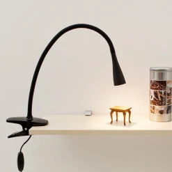 Lindby LED-puristinvalaisin Baris, korkeus 44 cm, musta, 3000K