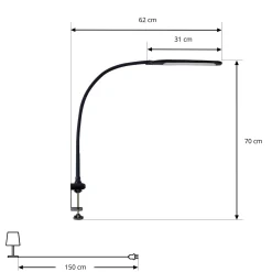 Lindby LED-puristinvalaisin Nilay, korkeus 70 cm, CCT, kotitoimisto,