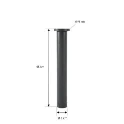 Lindby LED-pylväsvalaisin Cirel, korkeus 45 cm, musta, IP65