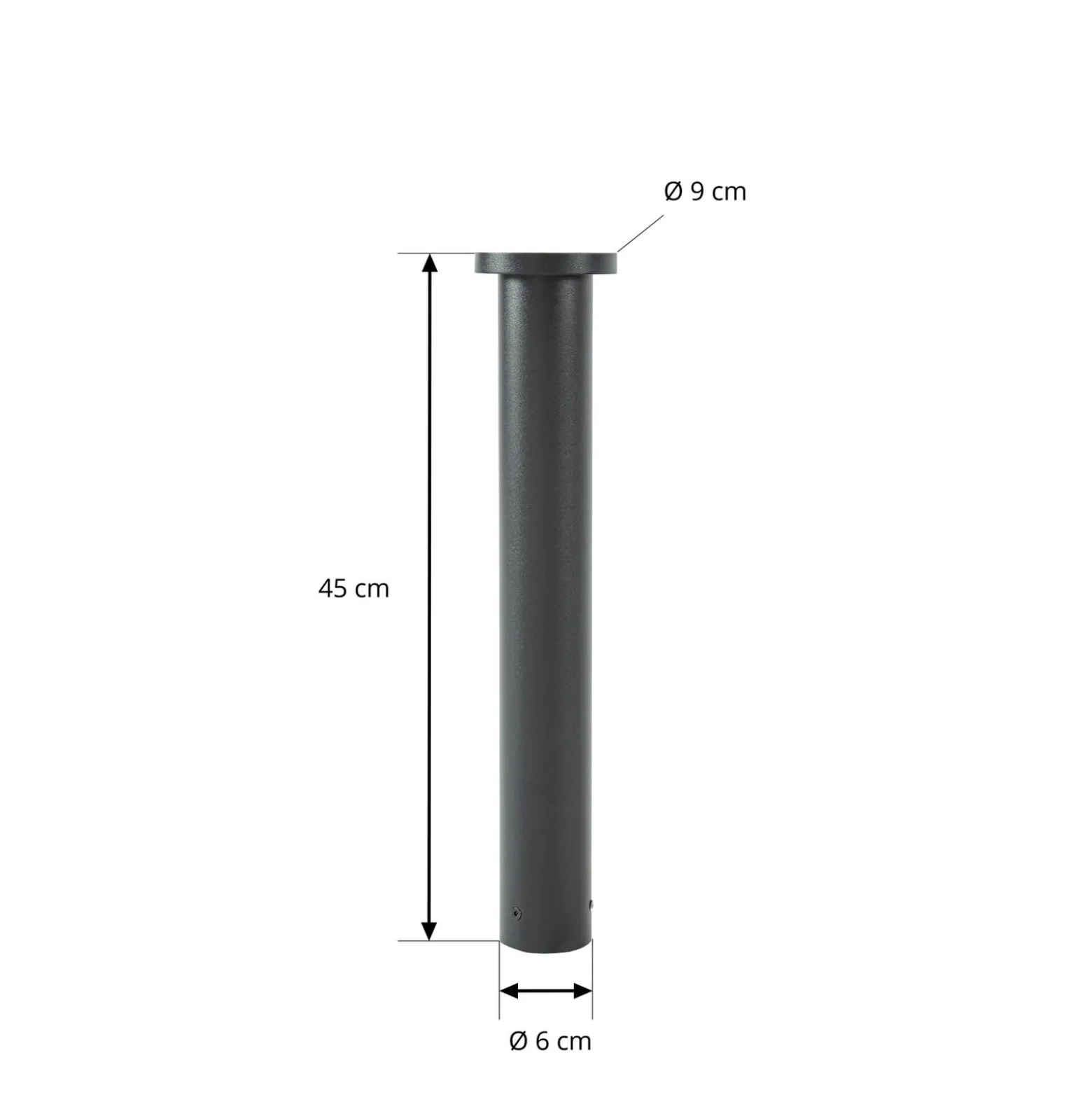 Lindby LED-pylväsvalaisin Cirel, korkeus 45 cm, musta, IP65