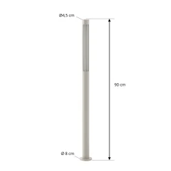 Lindby LED-pylväsvalaisin Fjorya, korkeus 90 cm, kiviharmaa, IP65