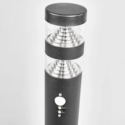 Lindby LED-pylväsvalaisin Lanea, 60 cm, musta, anturi, IP44