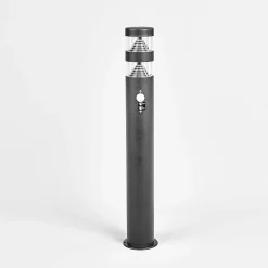 Lindby LED-pylväsvalaisin Lanea, 60 cm, musta, anturi, IP44