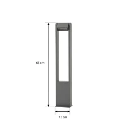 Lindby LED-pylväsvalaisin Meloni, antrasiitti, 65 cm, IP65, kääntyvä