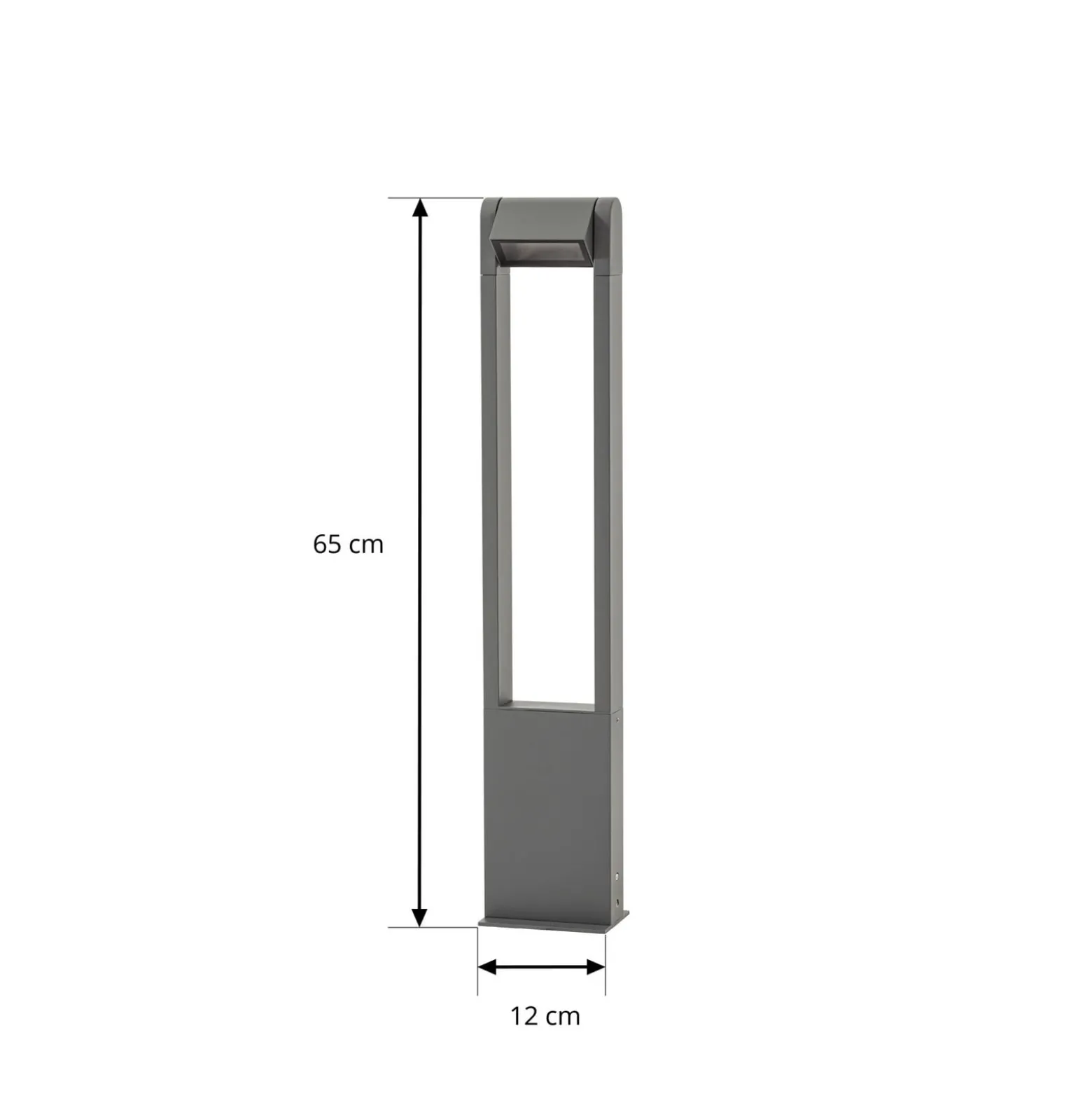 Lindby LED-pylväsvalaisin Meloni, antrasiitti, 65 cm, IP65, kääntyvä