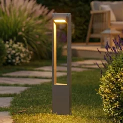 Lindby LED-pylväsvalaisin Meloni, antrasiitti, 65 cm, IP65, kääntyvä