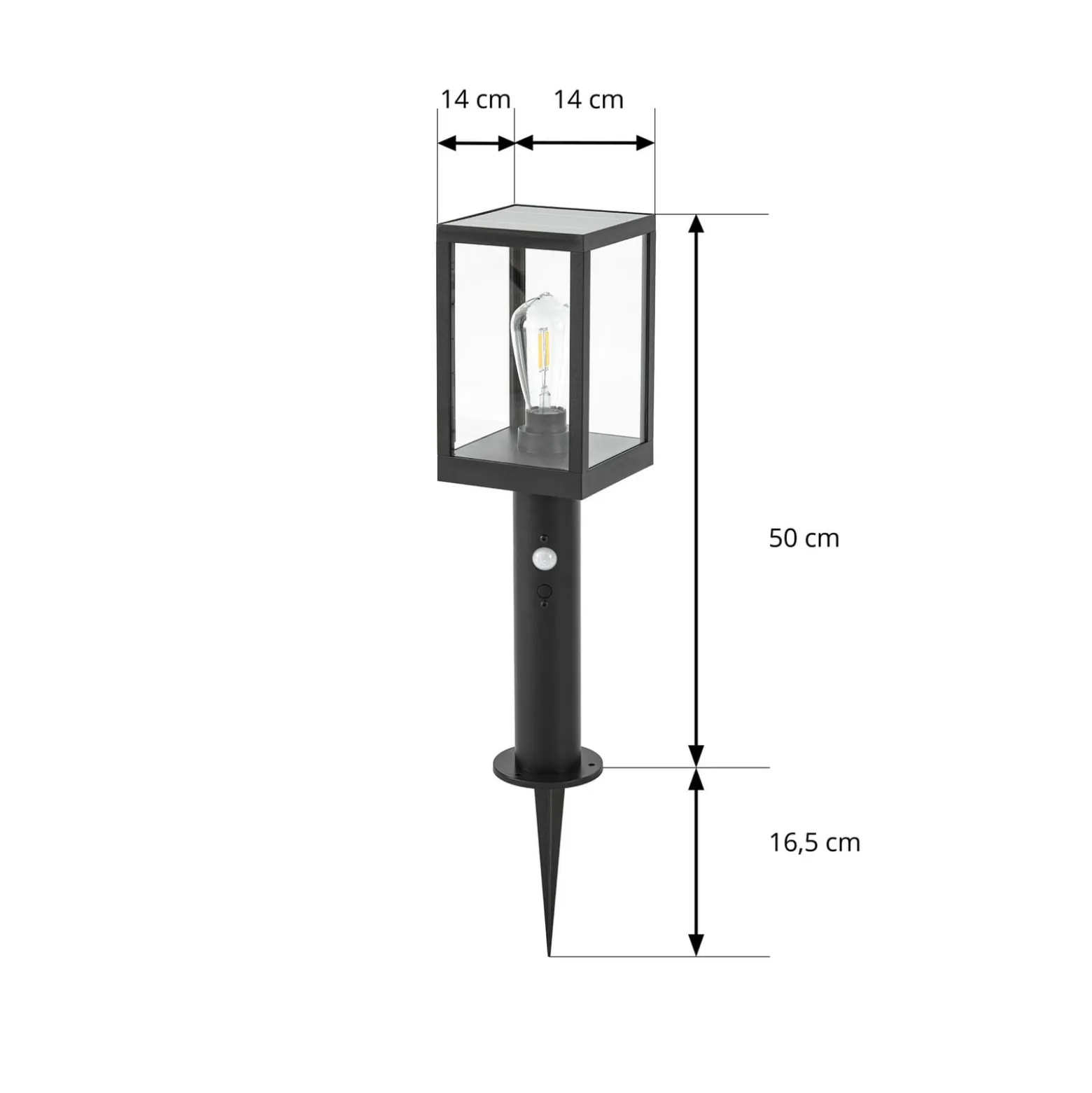 Lindby LED-pylväsvalaisin Relto, anturi, maakiila, 50 cm