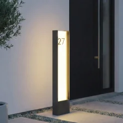 Lindby LED-pylväsvalaisin Selqa, talon numero, antrasiitti, IP65