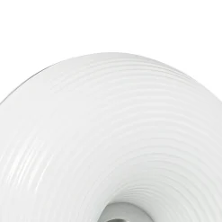 Lindby LED-pöytä-/seinälamppu Fjora, valkoinen/kromi, Ø 30 cm, himmennettävä.