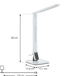 Lindby LED-pöytävalaisin Eleni, valkoinen, CCT, himmennettävä