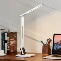 Lindby LED-pöytävalaisin Eleni, valkoinen, CCT, himmennettävä